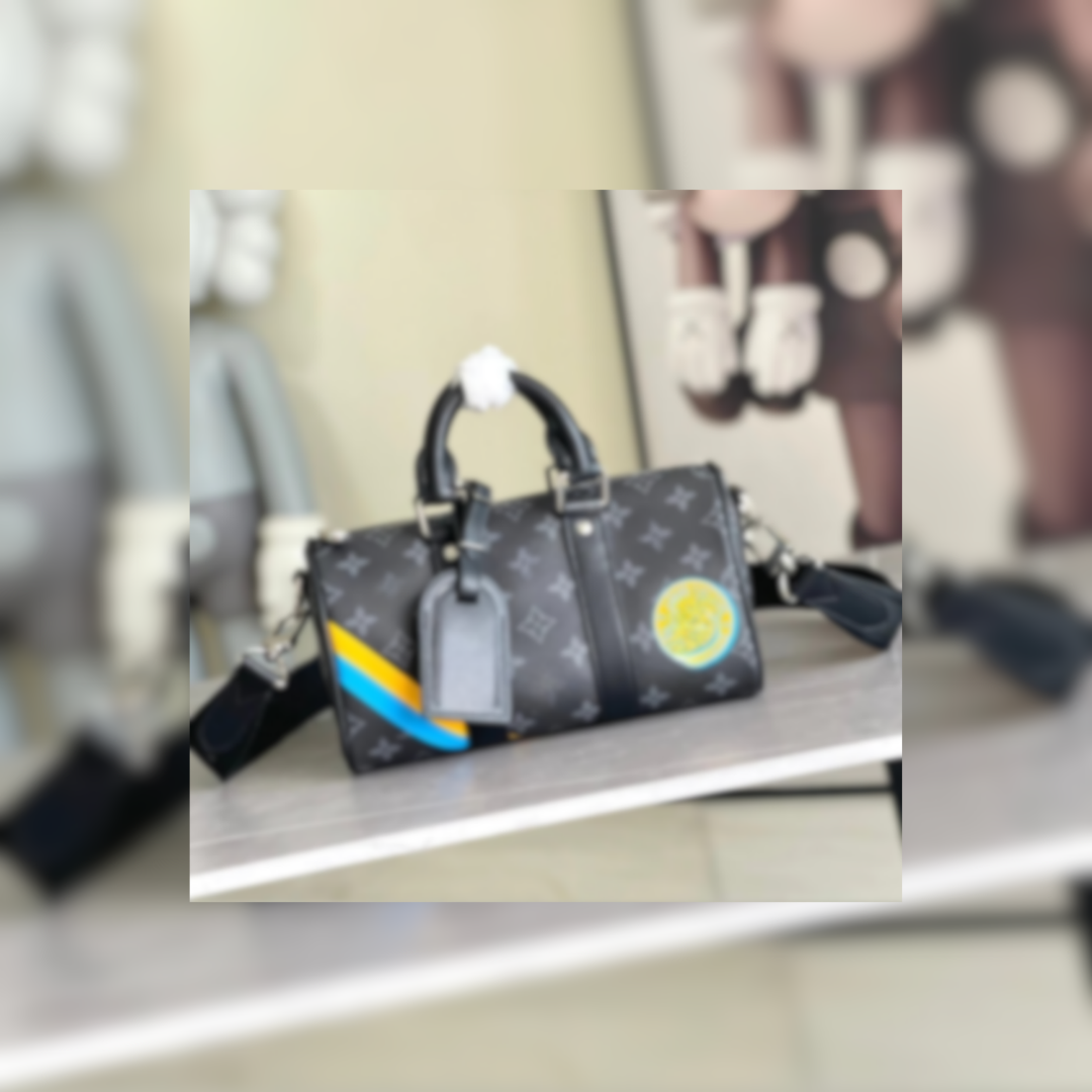 Compact Duffle Bag in Dark Coated Canvas, 25cm