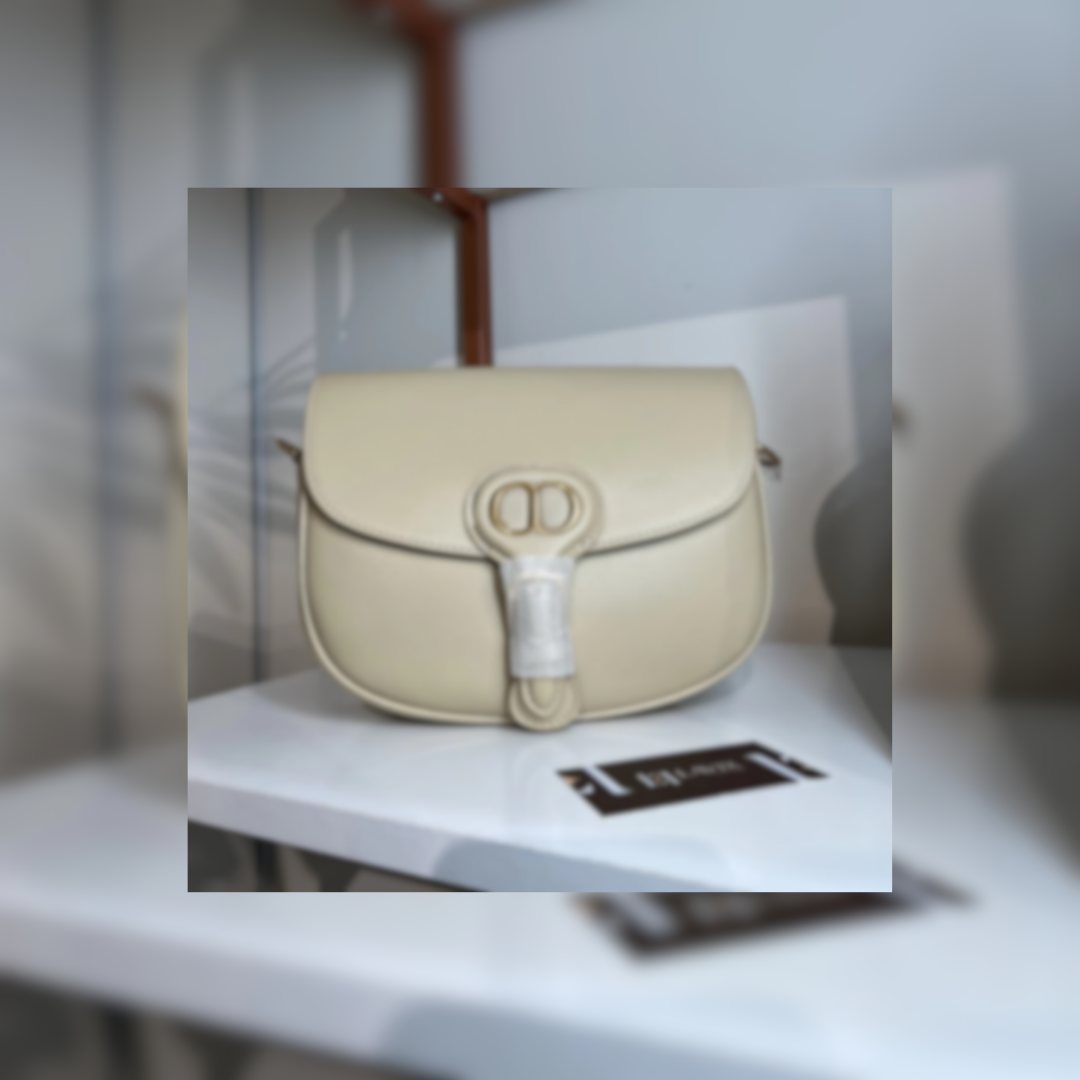 Hobo Bag with Buckle Detail in Beige Calfskin, 22.5cm