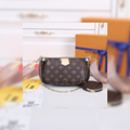 Three-Piece Crossbody Set in Brown Coated Canvas, 26cm