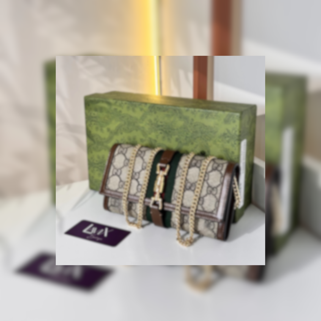 Wallet on Chain in Beige Coated Canvas, 19cm